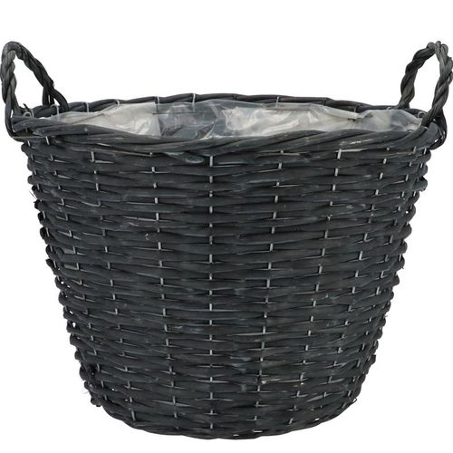 Korb Henkel Weide schwarz D30cm H23cm