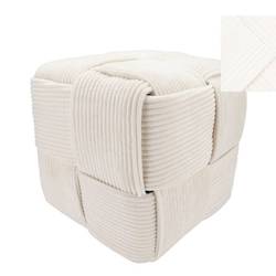 Hocker Streifen weiss 35x35cm