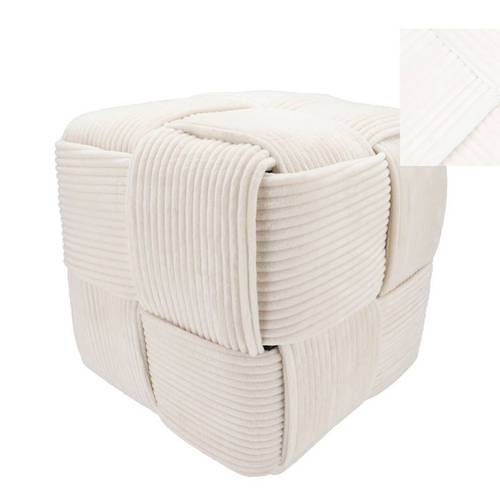 Hocker Streifen weiss 35x35cm