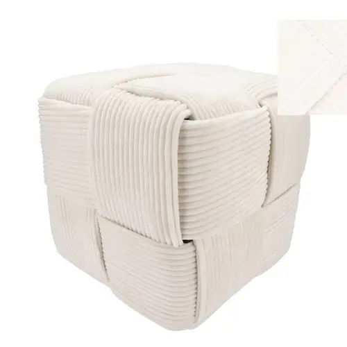 Hocker Streifen weiss 35x35cm