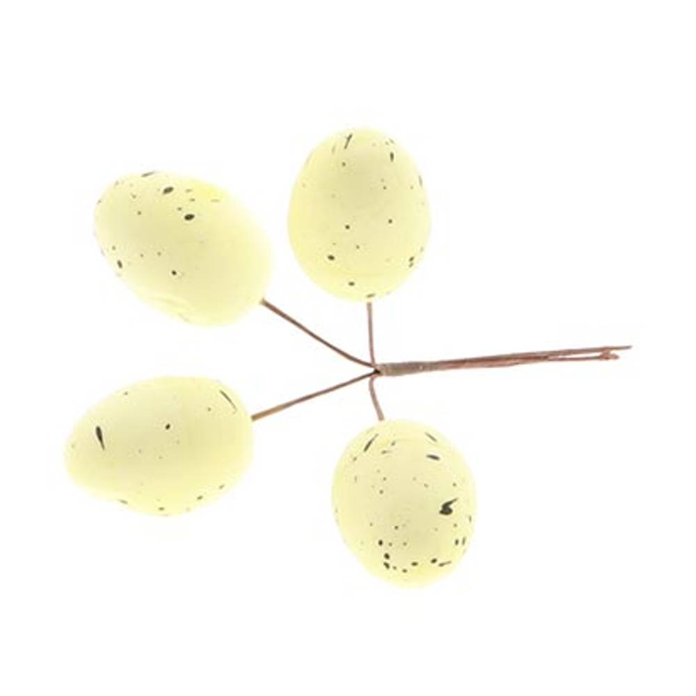 Ei 4 Stück auf Stab gelb D13cm H17cm