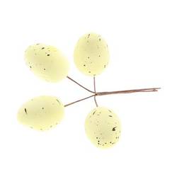 Ei 4 Stück auf Stab gelb D13cm H17cm