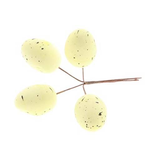 Ei 4 Stück auf Stab gelb D13cm H17cm