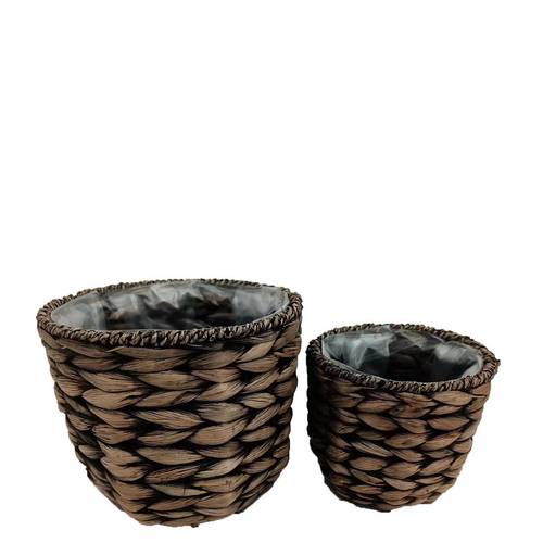 Korb Hyacinth 2/Set braun D20cm H18cm