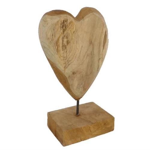 Teakholz Herz auf Standard 15x20cm