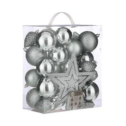 Kugel Plastik silber mix D08cm x40