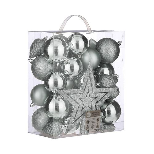Kugel Plastik silber mix D08cm x40