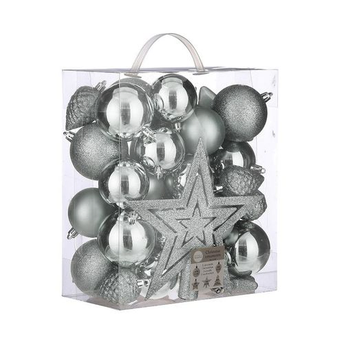 Kugel Plastik silber mix D08cm x40