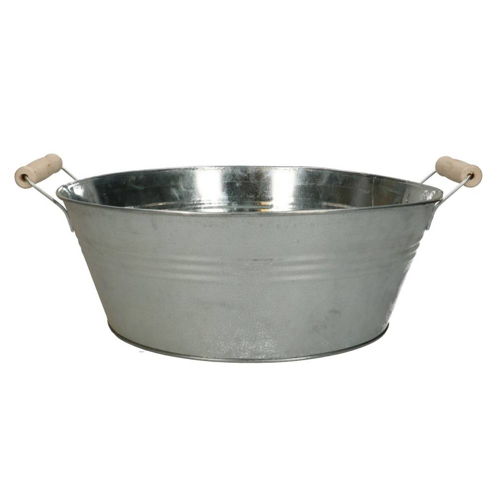 Zinkschale Silber D29cm H11cm + Henkel