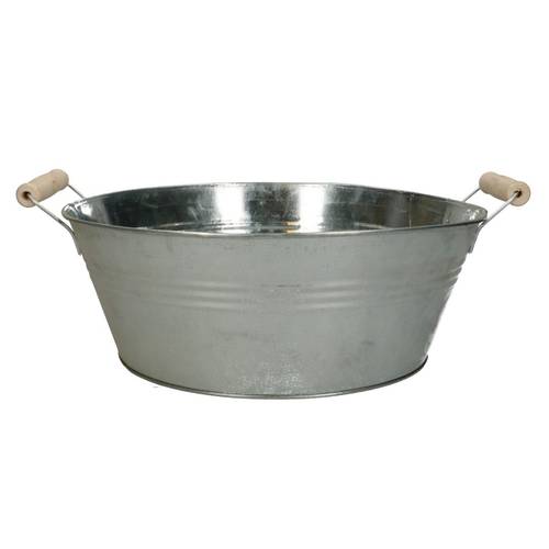 Zinkschale Silber D29cm H11cm + Henkel