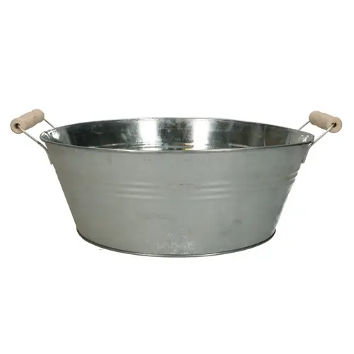 Zinkschale Silber D29cm H11cm + Henkel