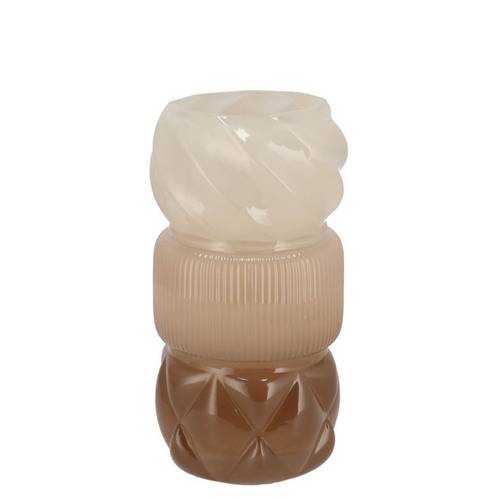 Glas Vase Mae sand 11x11x20cm