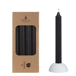 Kerze Bleistift schwarz D02.2cm H20cm x4