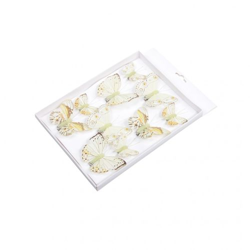 Frühling Schmetter./clip 5/8cm Ass X10 Gold