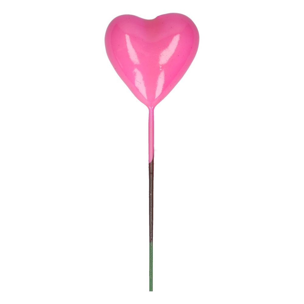 Herz auf Draht rosa L20cm D03cm