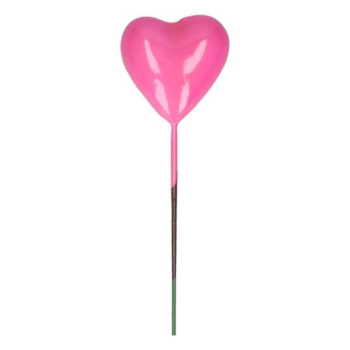 Herz auf Draht rosa L20cm D03cm