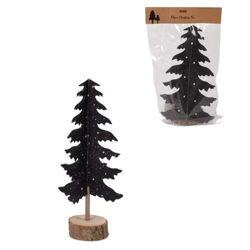 Deko Baum Papier schwarz d15.5cm Hh32cm