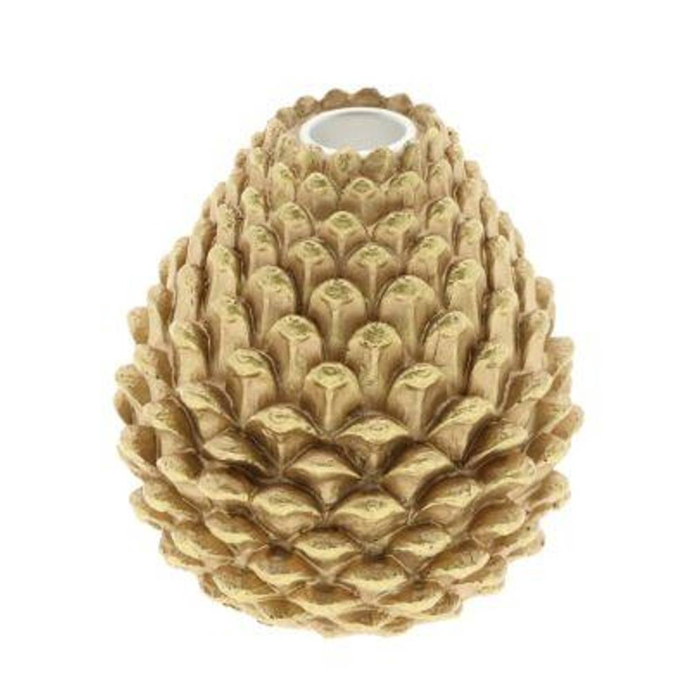Kerzenständer Tannenzapfen gold D11cm H12.5cm