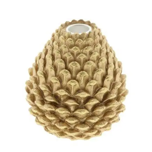 Kerzenständer Tannenzapfen gold D11cm H12.5cm