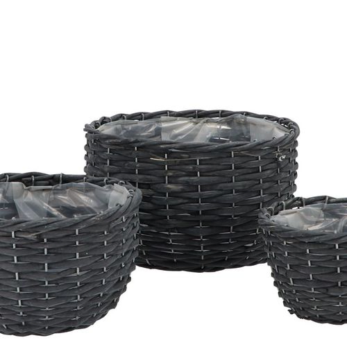 Korb Weide schwarz 3/Set 24x15cm