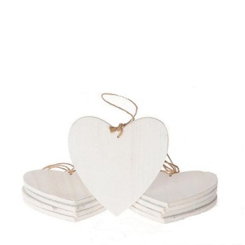 Hänger Herz Holz weiss D15cm x10