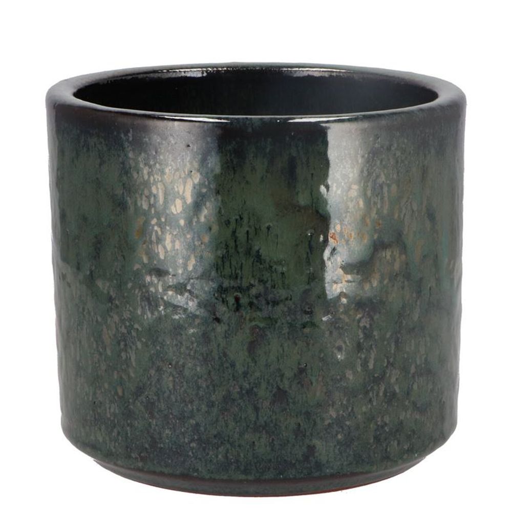 Keramik Übertopf Javea glasiert grün D17cm H15cm