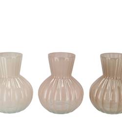 Glas Vase Feline mix creme D17cm H22cm
