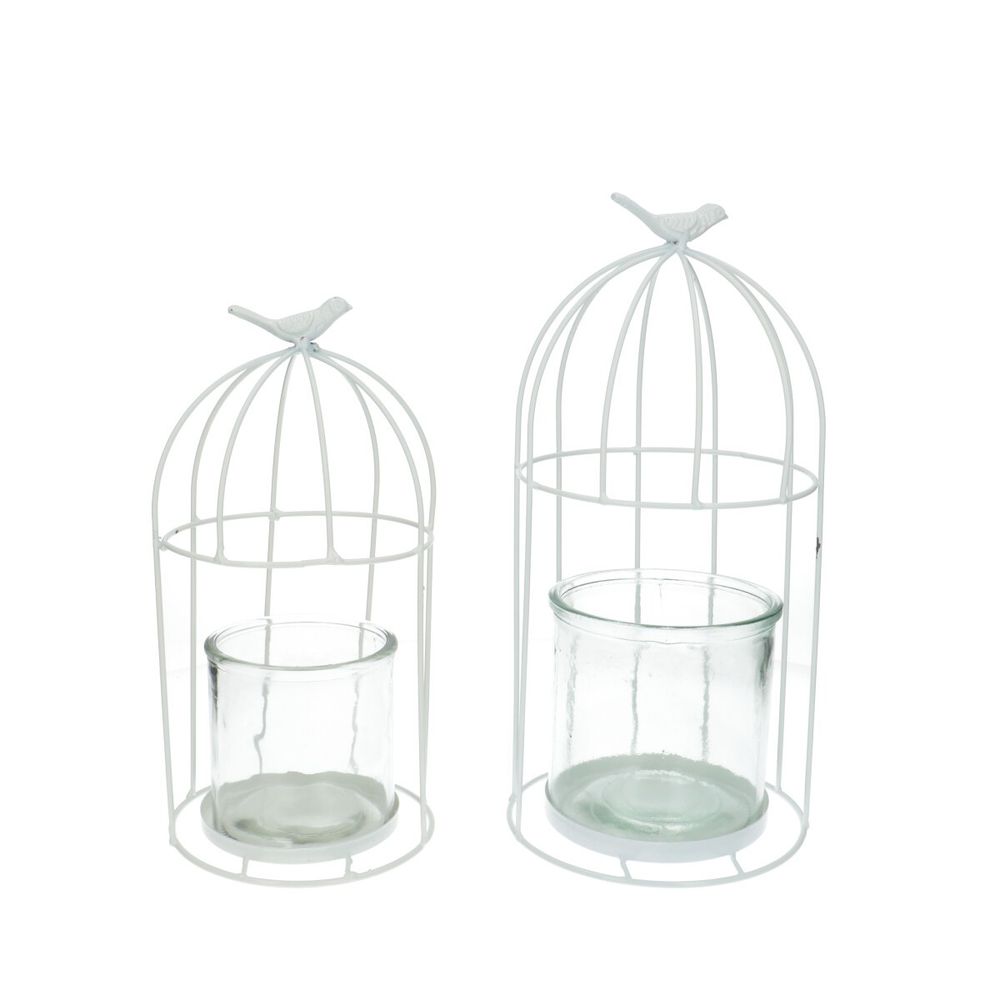 Vogelkäfig weiss D16cm H32cm 2st