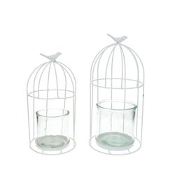 Vogelkäfig weiss D16cm H32cm 2st
