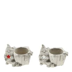 Keramik Topf Gnom mix grau D13cm H09.5cm 