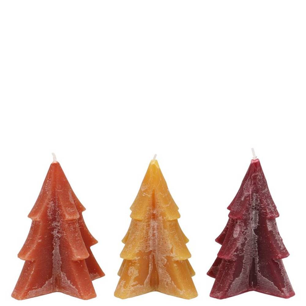 Kerze Baum mix orange D06cm H08cm