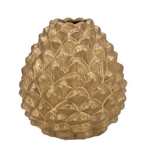 Keramik Vase Tannenzapfen gold 23x24cm