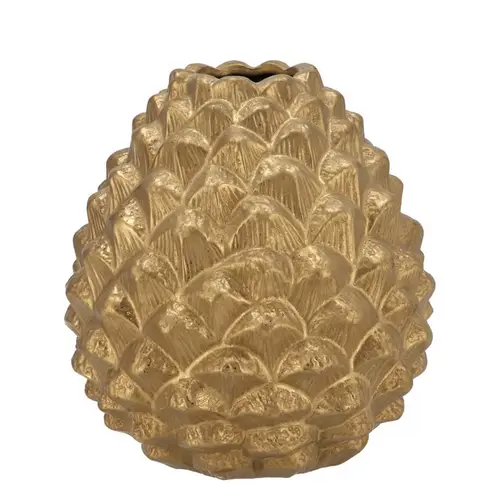 Keramik Vase Tannenzapfen gold 23x24cm