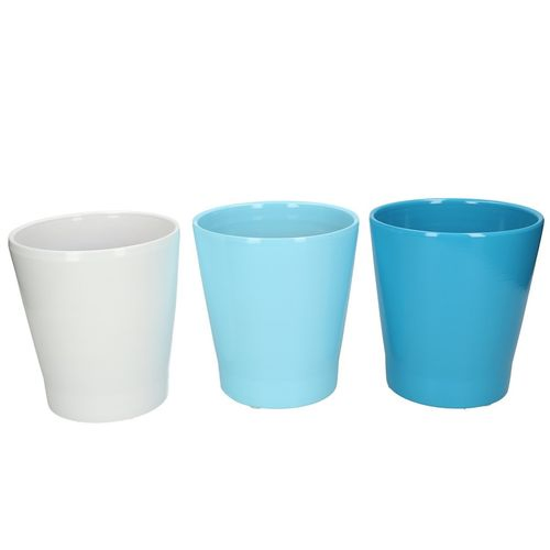 Keramik Orchidee Übertopf mix blau D13cm H14cm