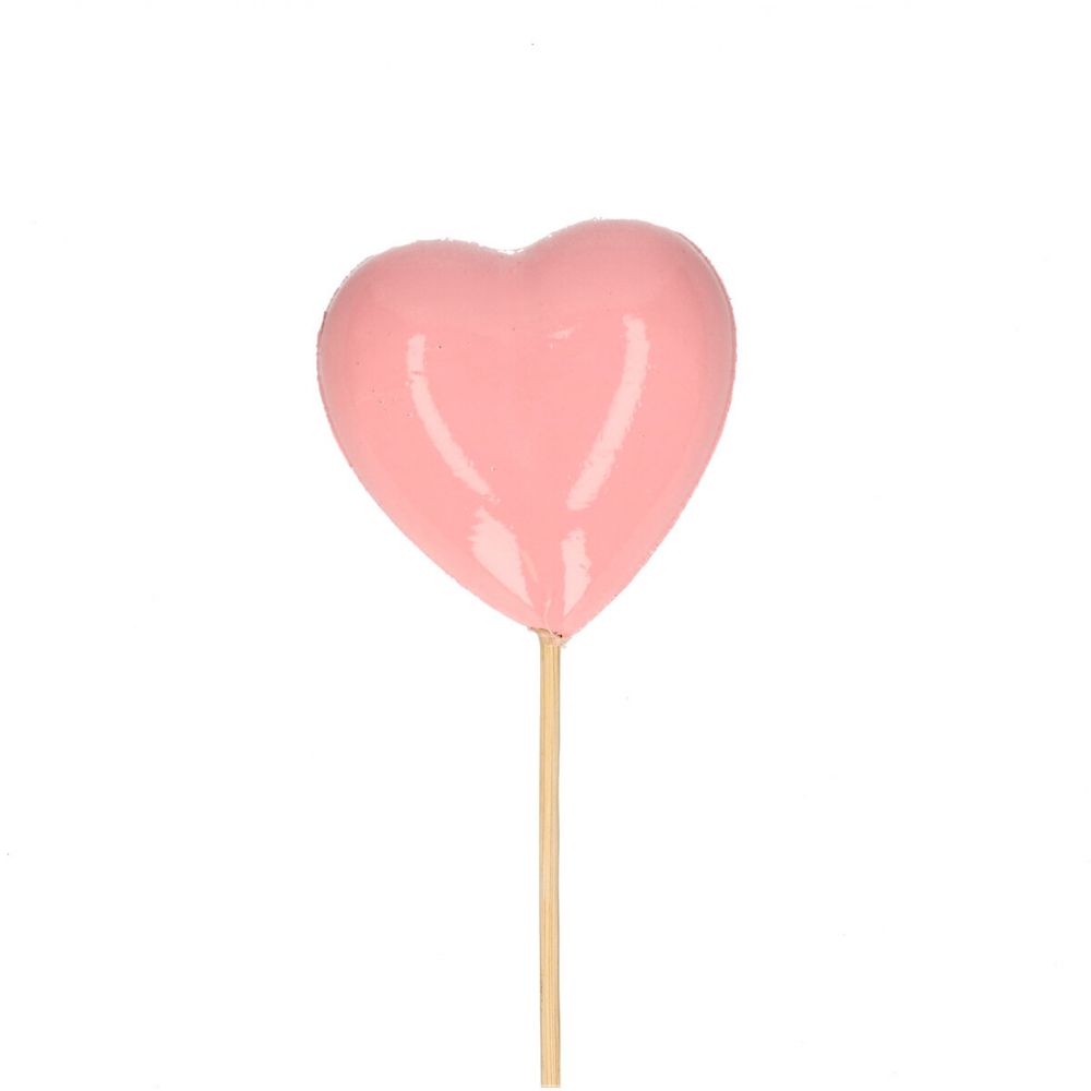 Herz auf Stab rosa D06cm l50cm