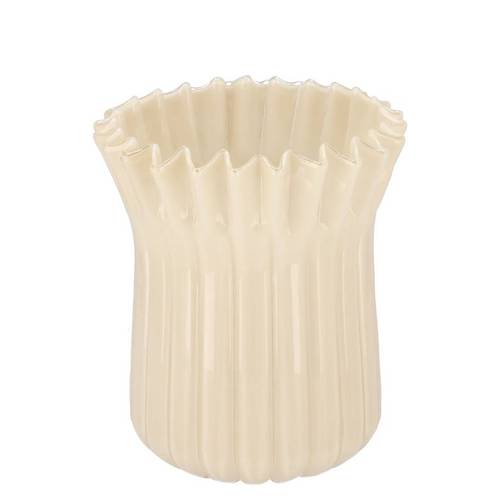 Glas Vase Imke Milky creme 18x18x23cm
