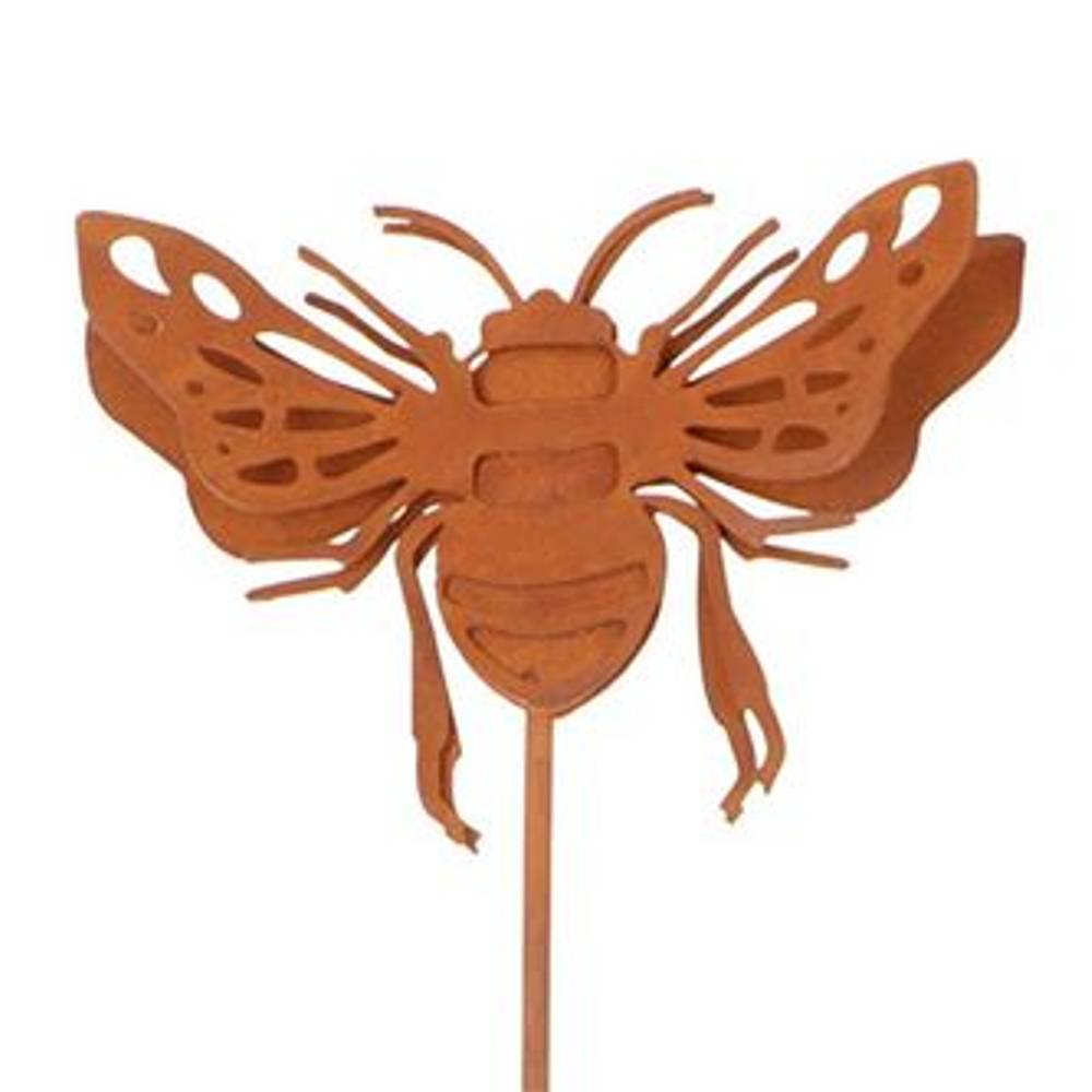 Biene auf Stab rostig D16cm L43cm