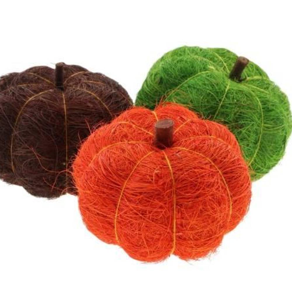 Deko Kürbis orange/grün mix D12cm x3