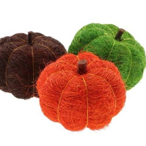 Deko Kürbis orange/grün mix D12cm x3