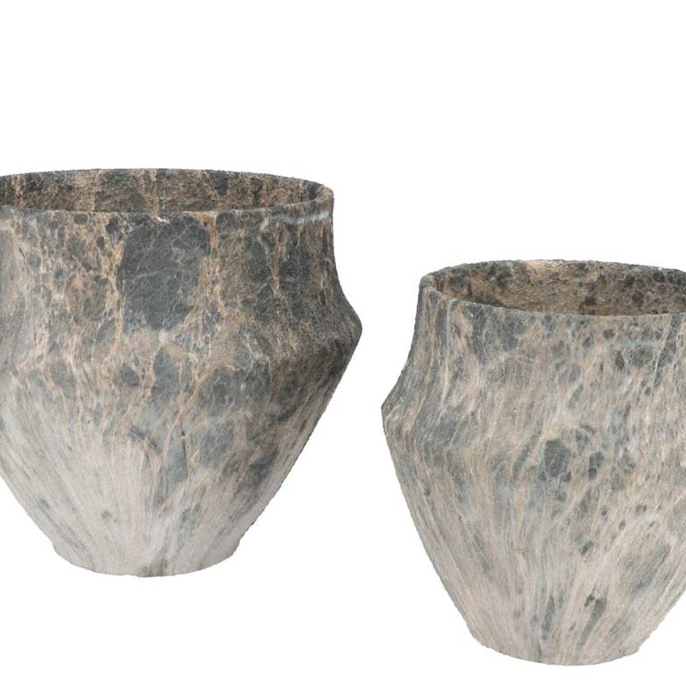 Keramik Übertopf Monty grau 2/Set 28x24/21x21cm