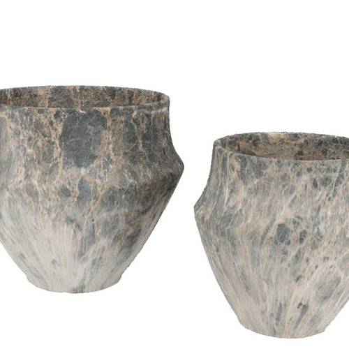 Keramik Übertopf Monty grau 2/Set 28x24/21x21cm