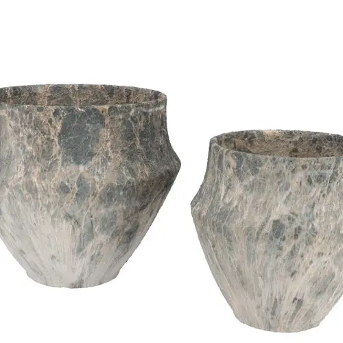 Keramik Übertopf Monty grau 2/Set 28x24/21x21cm