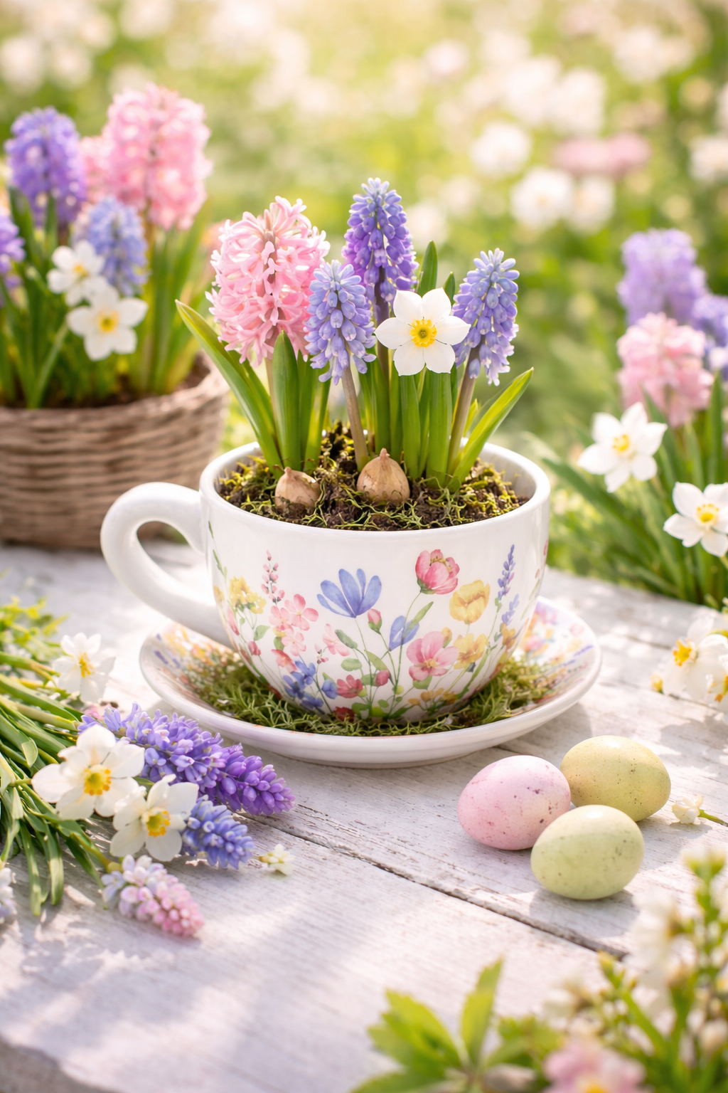 Tasse und Untertasse blau D15cm H10cm