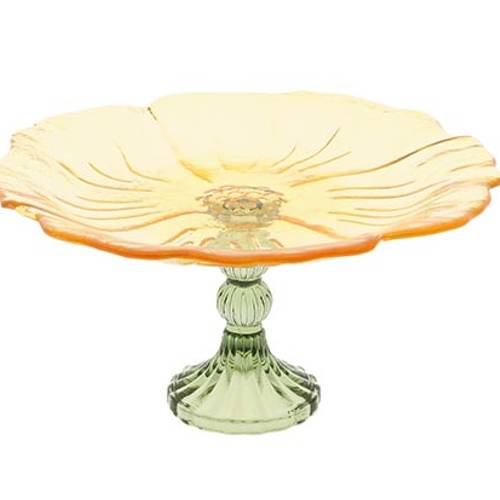 Glas Kuchenplatte Tivoli gelb D24.5cm H13cm