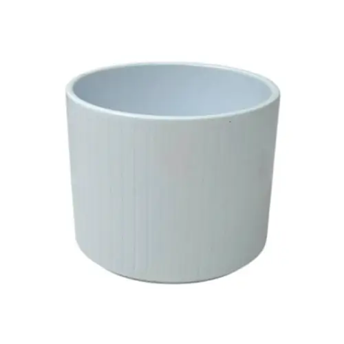 Keramik Topf Streifen weiss D11.5cm H10cm