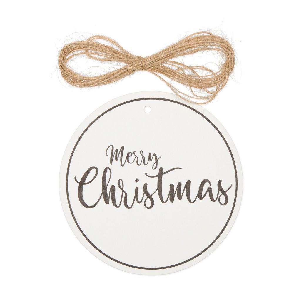 Etikett rund Merry weiss D10cm 40st