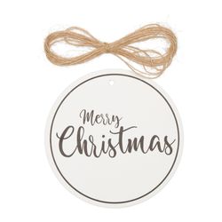 Etikett rund Merry weiss D10cm 40st