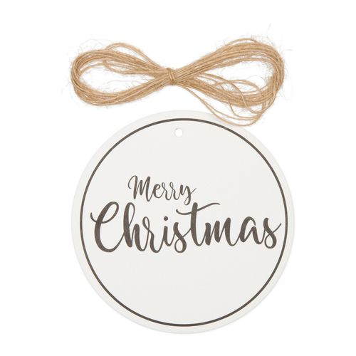 Etikett rund Merry weiss D10cm 40st