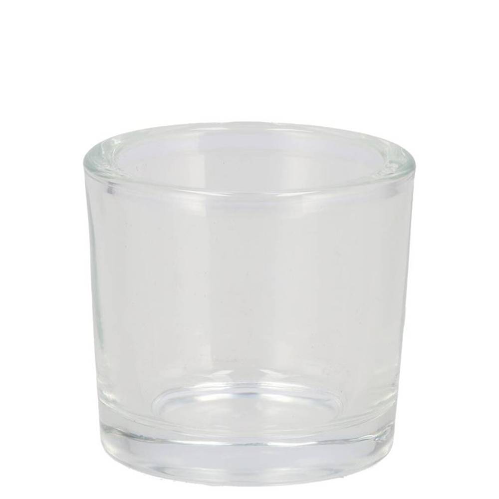 Glas Teelicht Zylinder schwer D06cm H06.5cm
