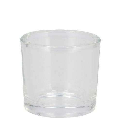 Glas Teelicht Zylinder schwer D06cm H06.5cm